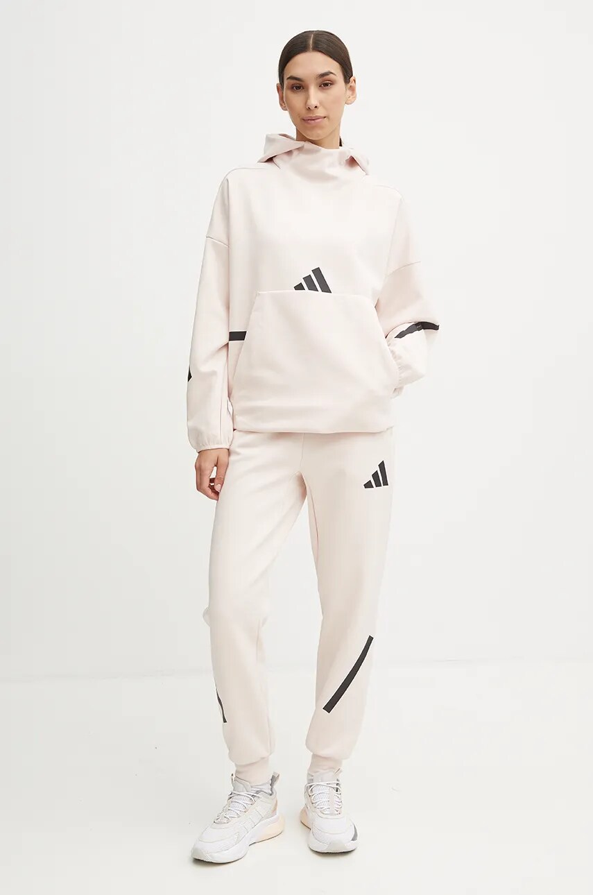 Спортивні штани adidas ZNE колір рожевий з принтом JF4788
