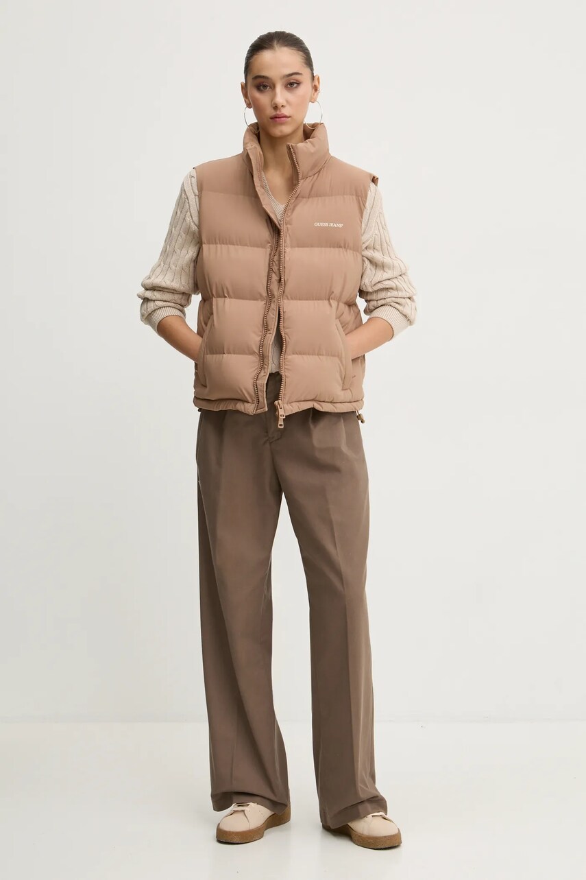 Штани Dickies PLEATED жіночі колір коричневий широкі висока посадка DK0A863M