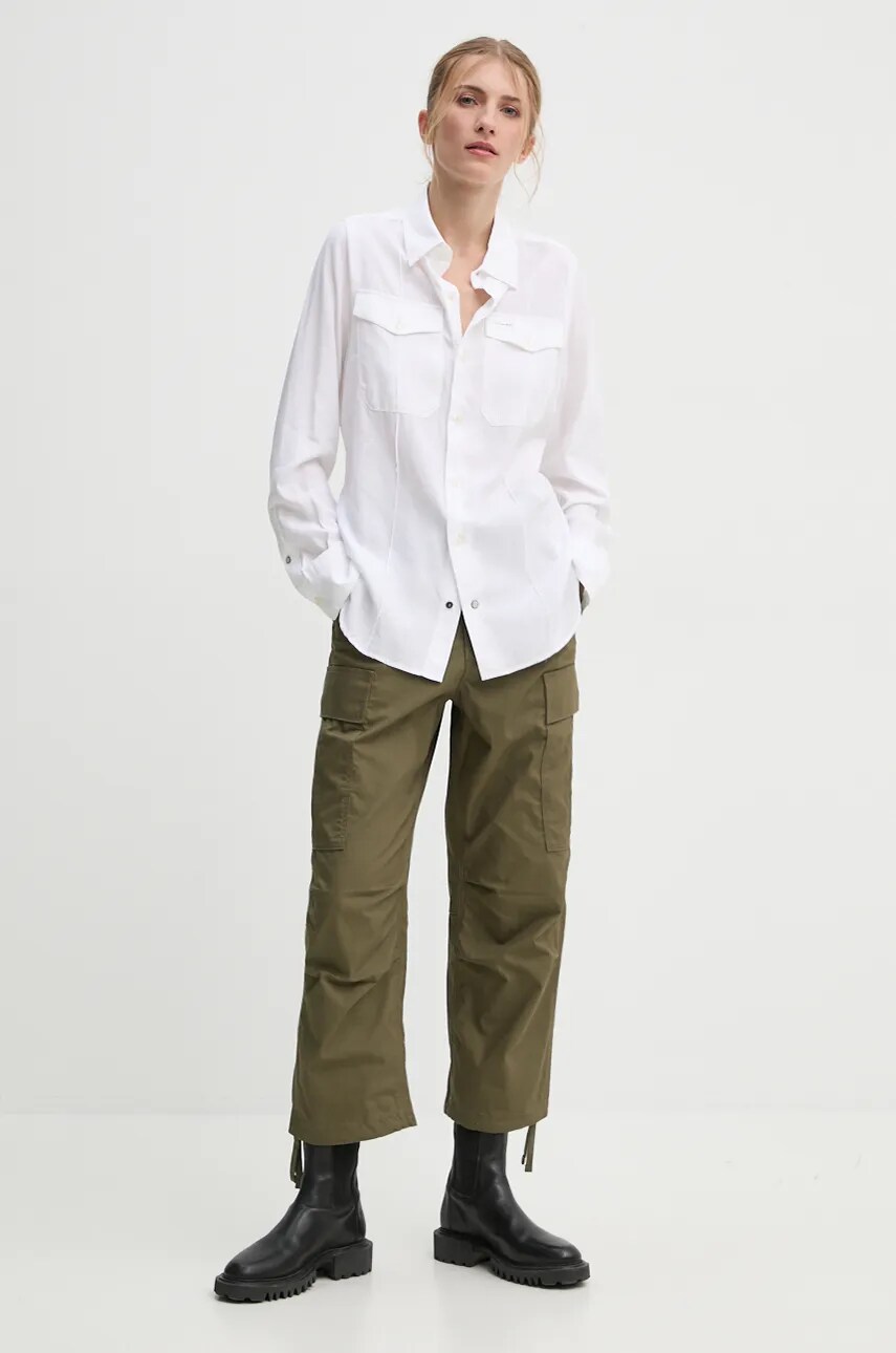 Штани G-Star Raw жіночі колір зелений широкі висока посадка D25251-D387