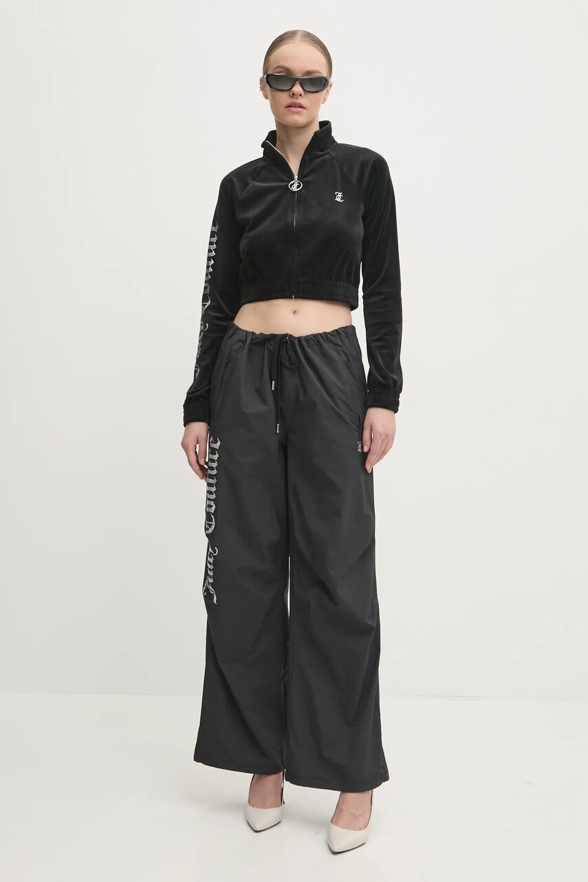 Спортивні штани Juicy Couture AYLA PARACHUTE PANT колір чорний з аплікацією JCWBJ24306