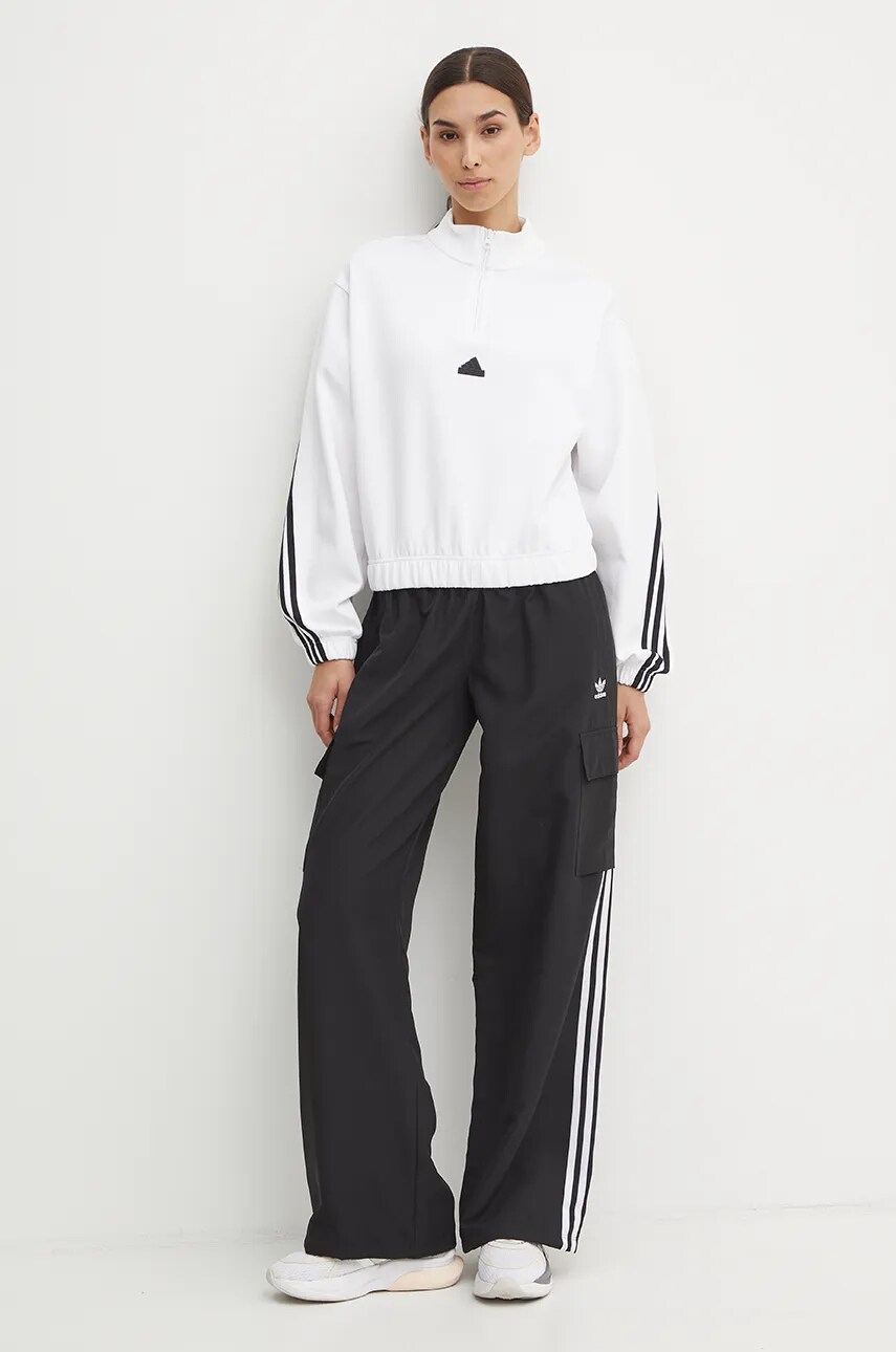 Штани adidas Originals жіночі колір чорний фасон cargo висока посадка JF1292