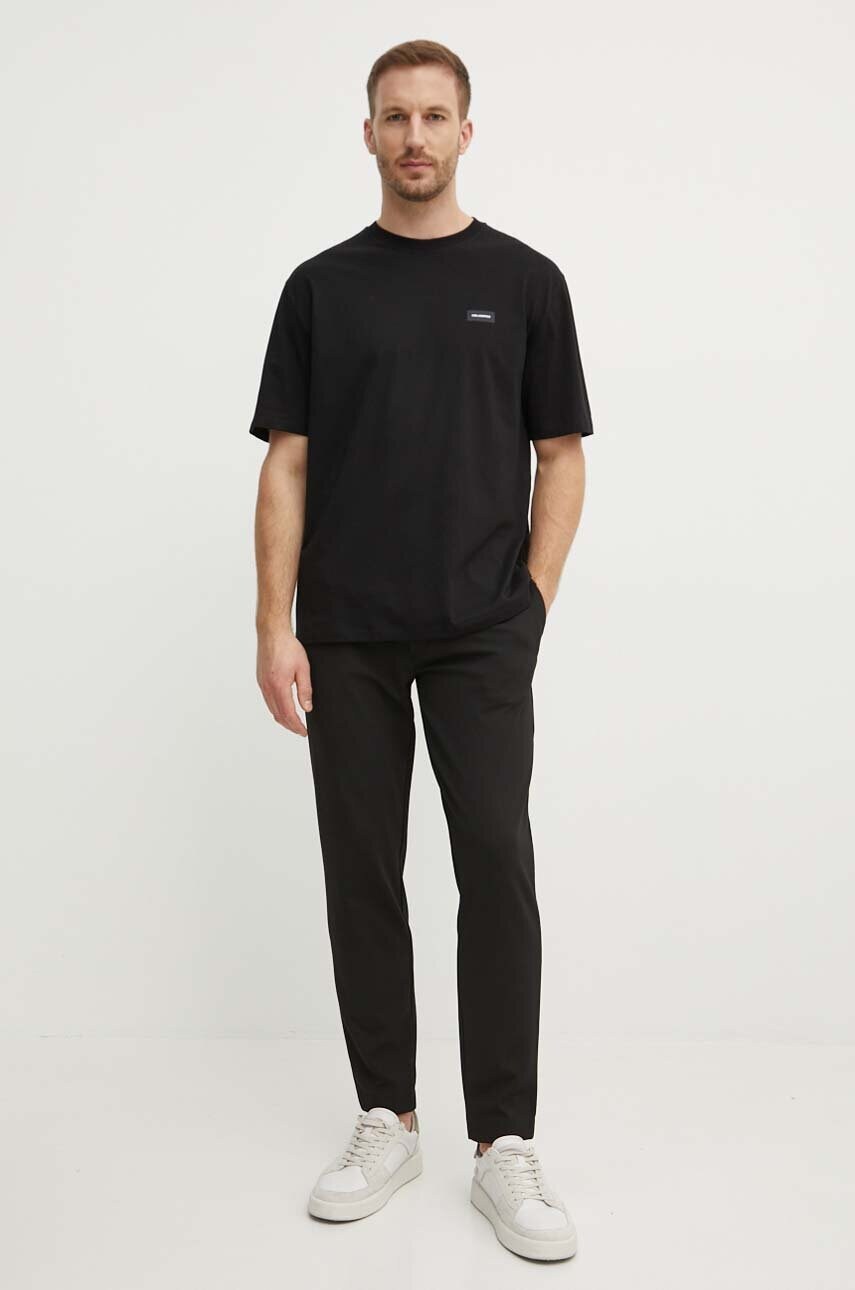 Штани Calvin Klein чоловічі колір чорний облягаючі K10K113648