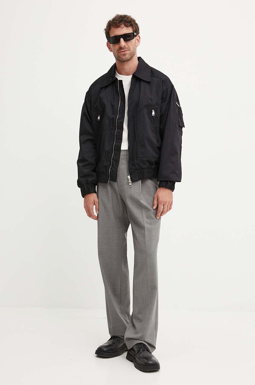 Вовняні штани MSGM колір сірий фасон chinos 3740MP13X.247506