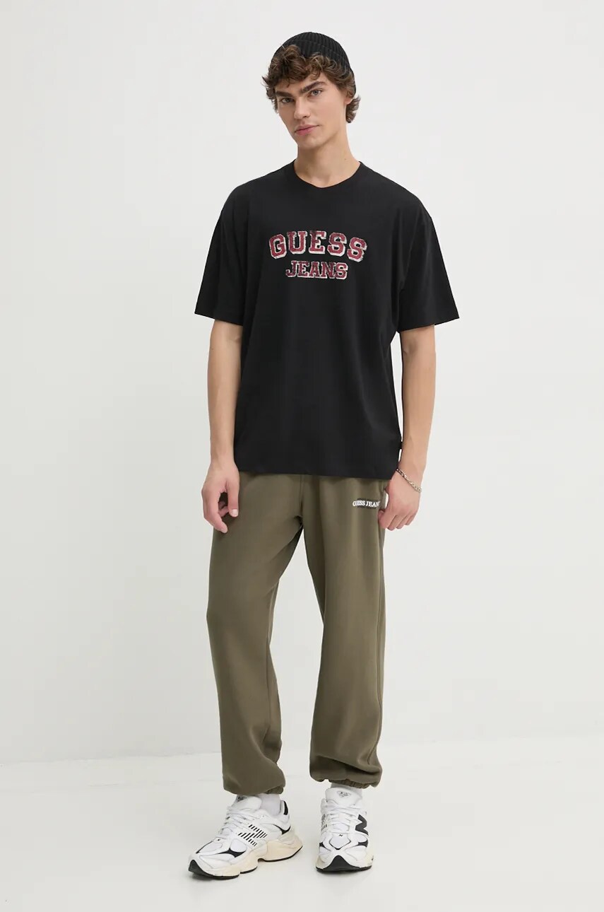 Спортивні штани Guess Jeans колір зелений однотонні M4YB18 K9V31
