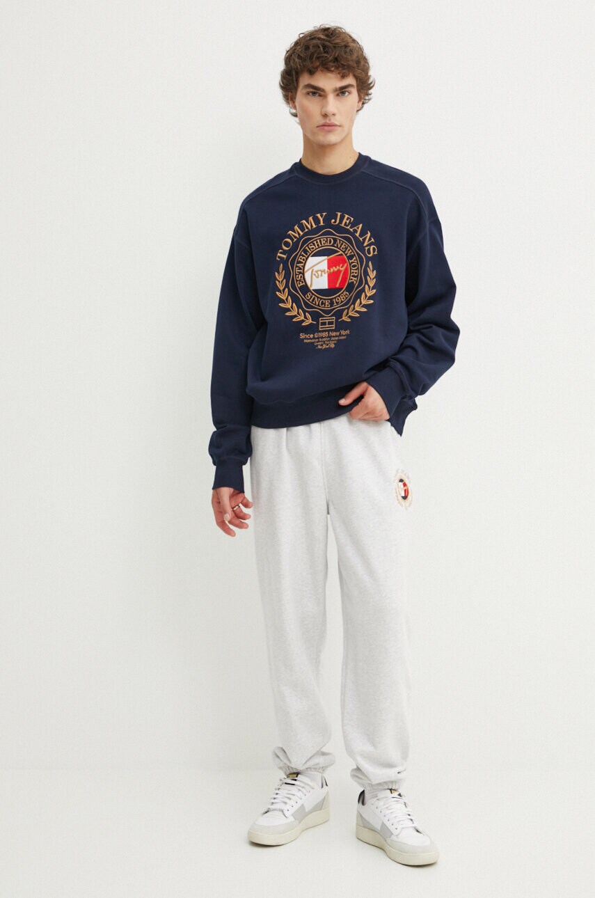 Спортивні штани Tommy Jeans колір сірий з аплікацією DM0DM19480