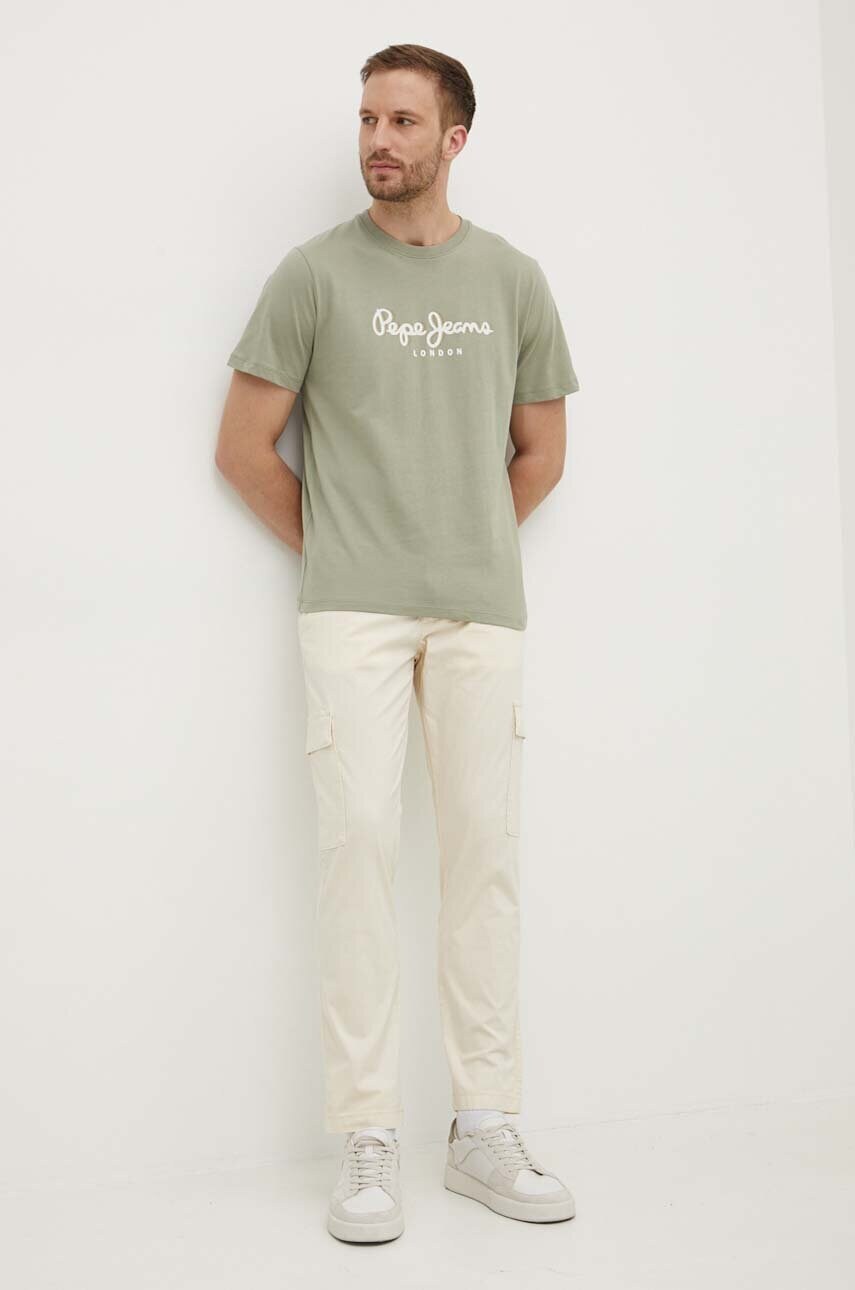 Штани Pepe Jeans SLIM CARGO POPLIN чоловічі колір бежевий фасон cargo PM211770