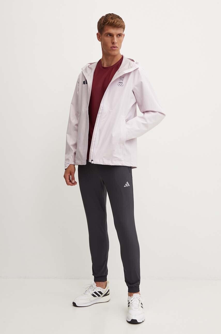 Спортивні штани adidas колір сірий однотонні JG1264