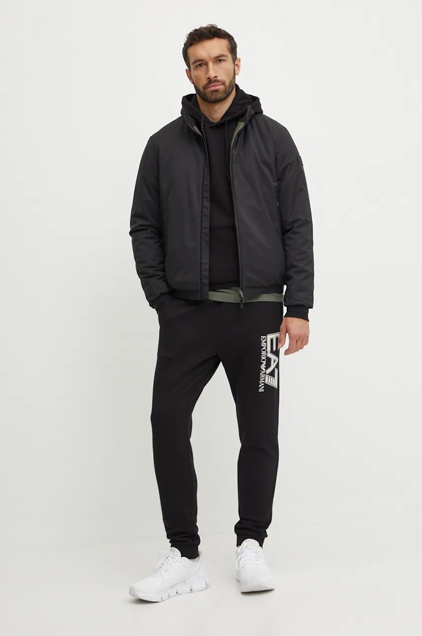 Спортивні штани EA7 Emporio Armani колір чорний з принтом PJVTZ.6DPP51