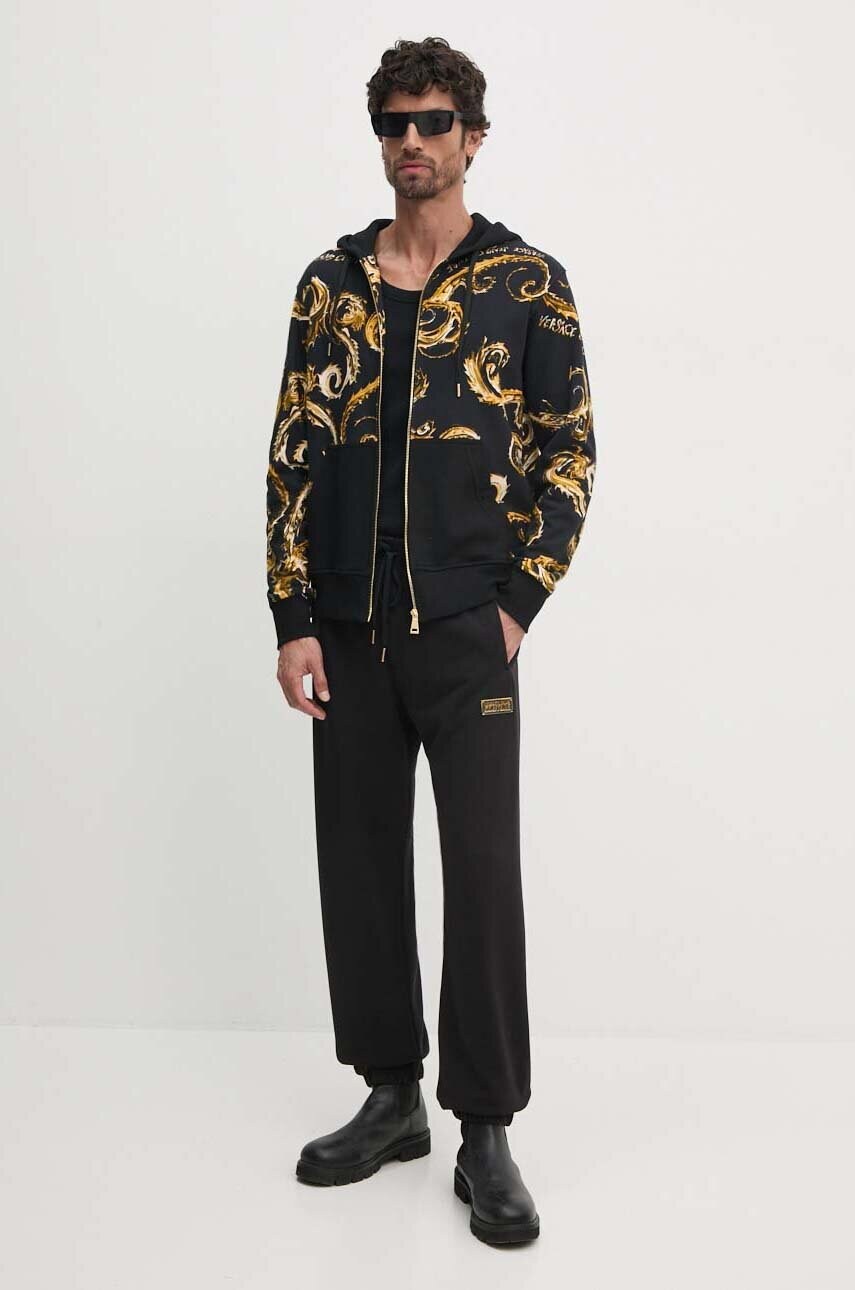Бавовняні спортивні штани Versace Jeans Couture колір чорний однотонні 77GAAT08 CF00T