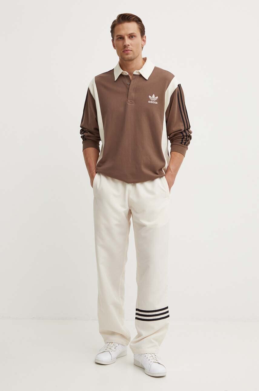 Спортивні штани adidas Originals колір бежевий з аплікацією JF9158