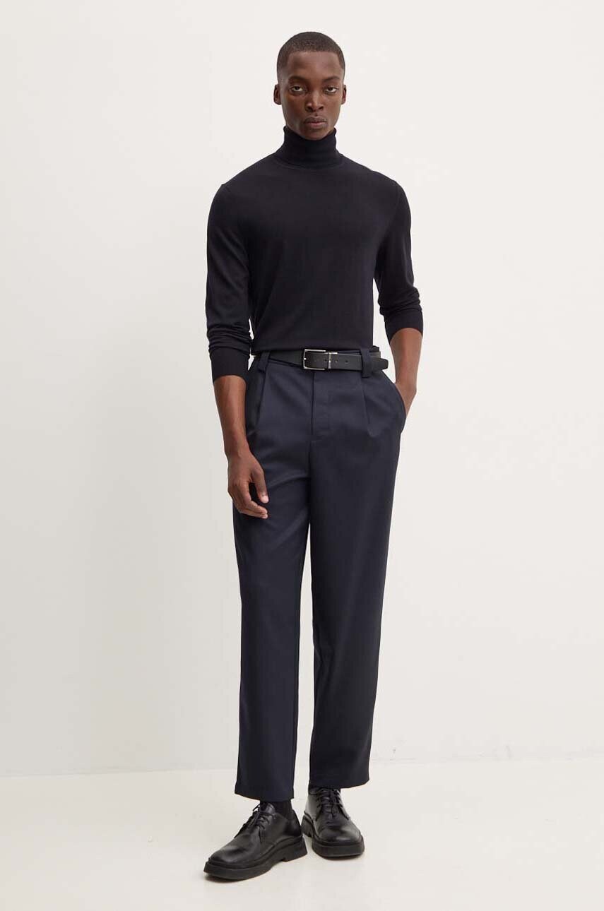 Вовняні штани A.P.C. pantalon renato колір синій прямі WOAPO.H08428