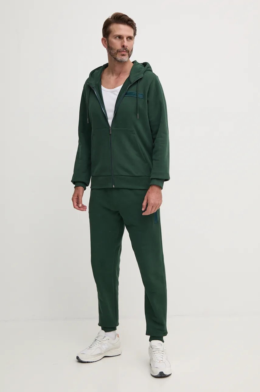 Бавовняні спортивні штани Calvin Klein колір зелений з аплікацією K10K113579