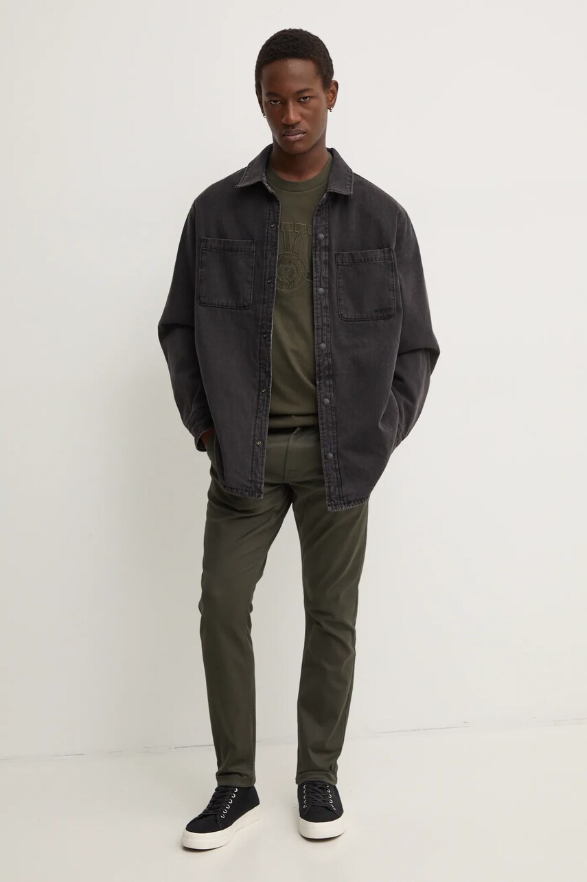 Штани G-Star Raw чоловічі колір сірий облягаюче D25179-C105