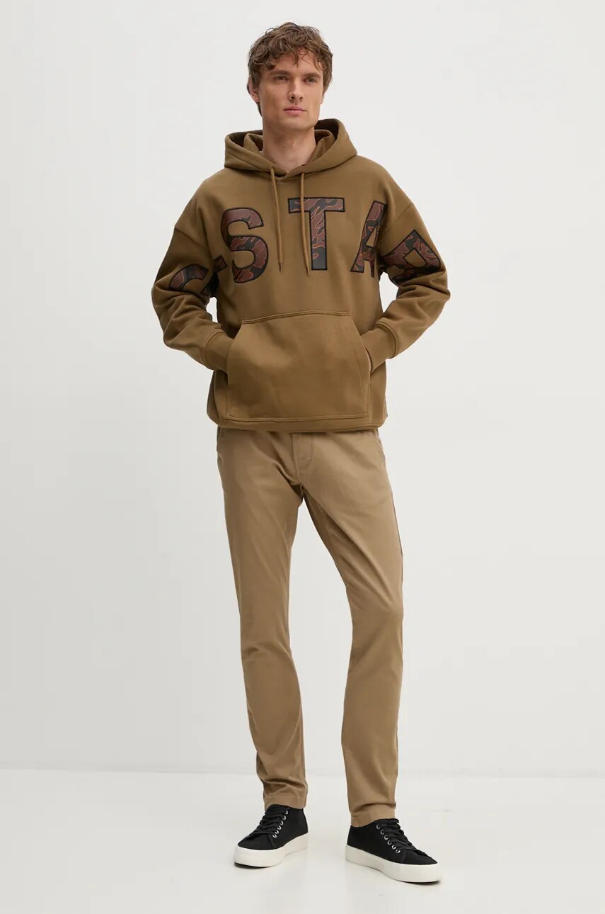 Штани G-Star Raw чоловічі колір бежевий облягаючі D25179-C105