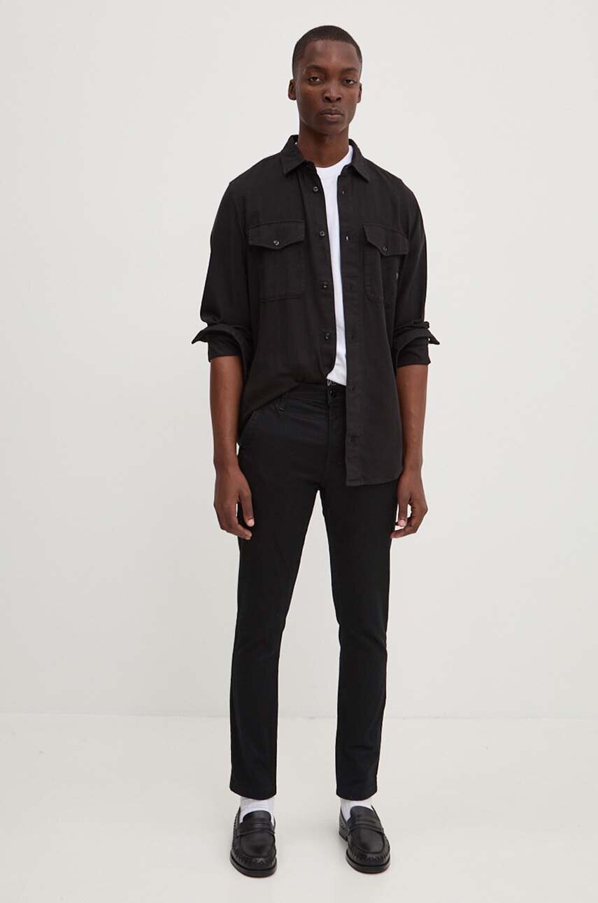 Штани G-Star Raw чоловічі колір чорний облягаючі D25179-C105