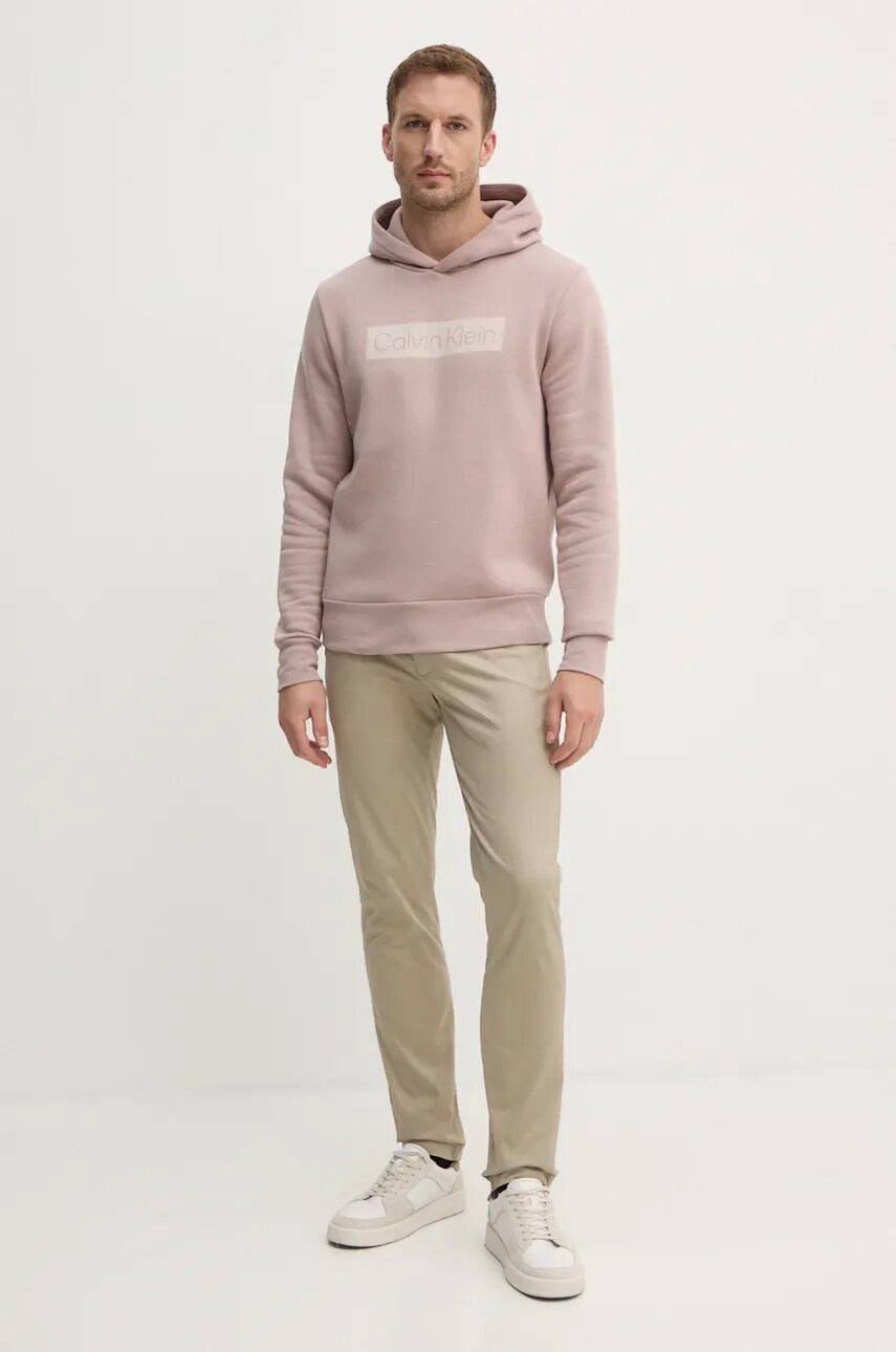 Штани Calvin Klein чоловічі колір сірий облягаючі K10K113429