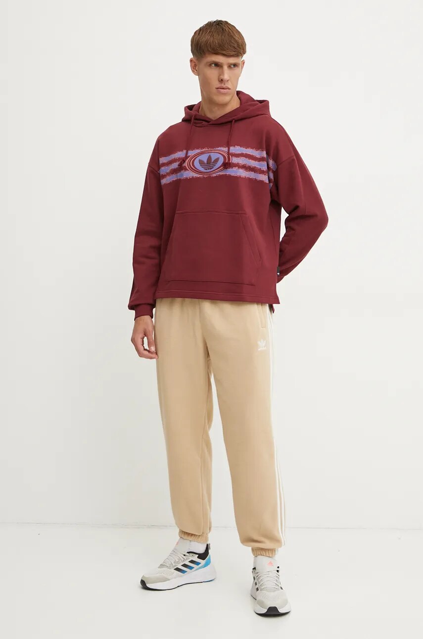 Спортивні штани adidas Originals колір бежевий з аплікацією IZ2490