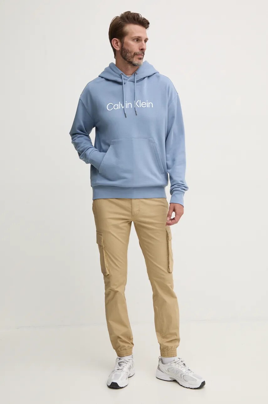 Штани Calvin Klein Jeans чоловічі колір бежевий фасон cargo J30J326438