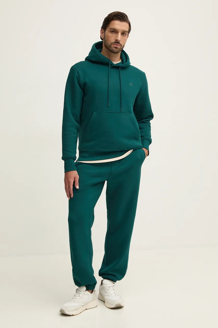 Спортивні штани Calvin Klein Jeans колір зелений однотонні J30J326401