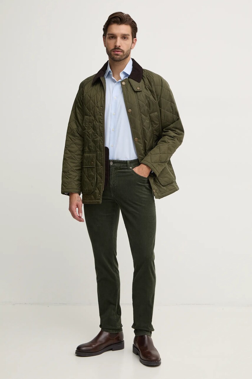 Вельветові штани Tommy Hilfiger колір зелений прямі MW0MW36696