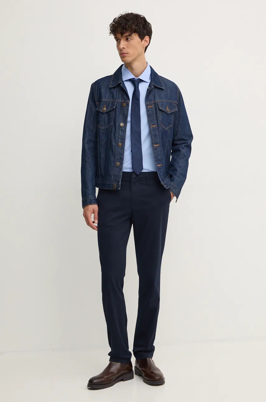 Штани Tommy Hilfiger чоловічі колір синій фасон chinos MW0MW37873