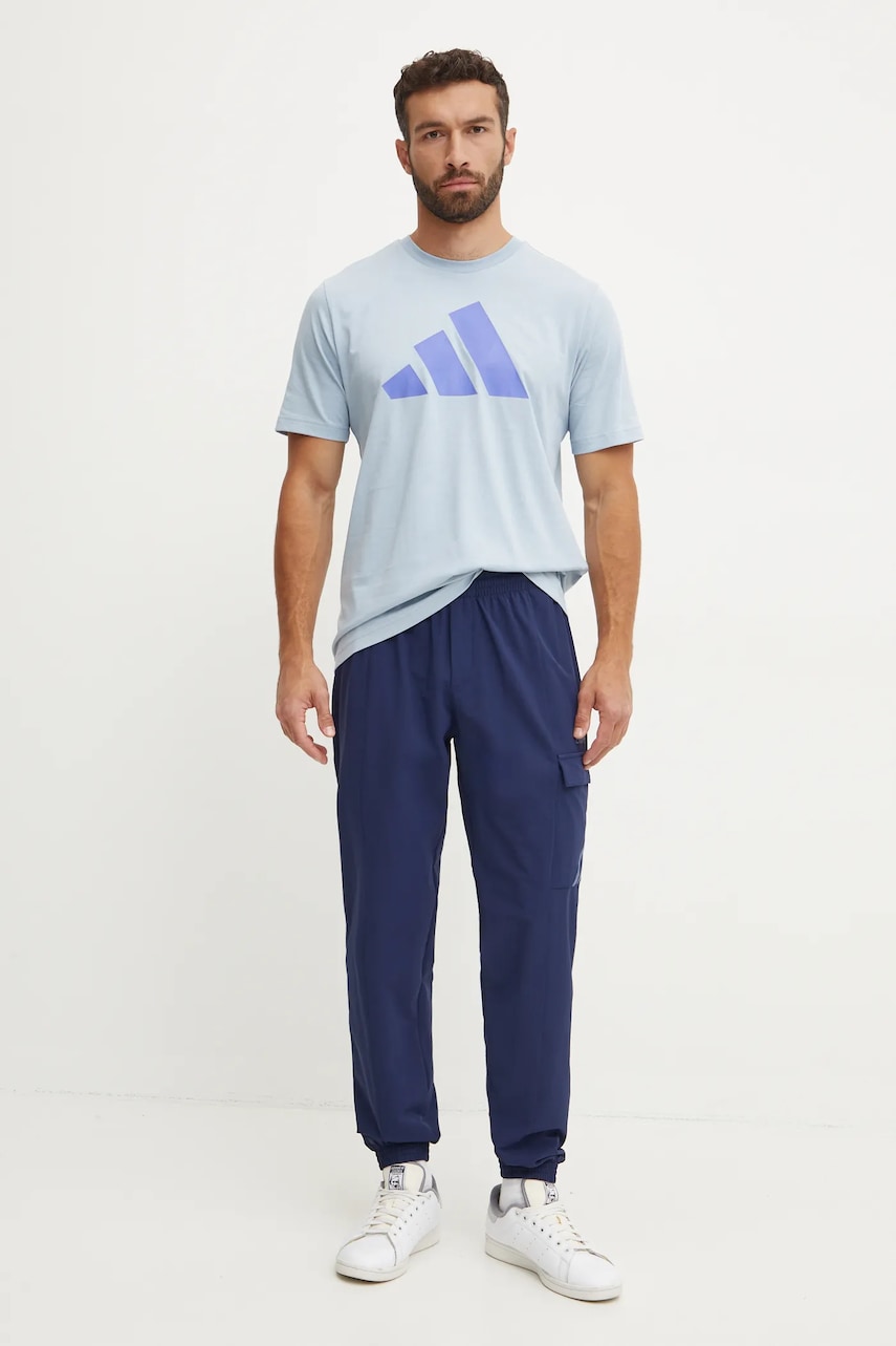 Штани adidas Originals чоловічі колір синій однотонні IW3259