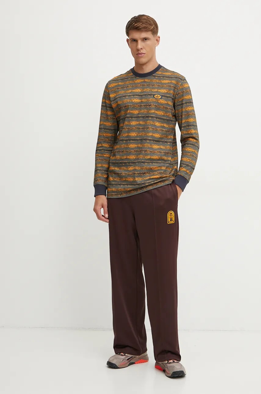 Штани adidas Originals чоловічі колір коричневий однотонні IW3260