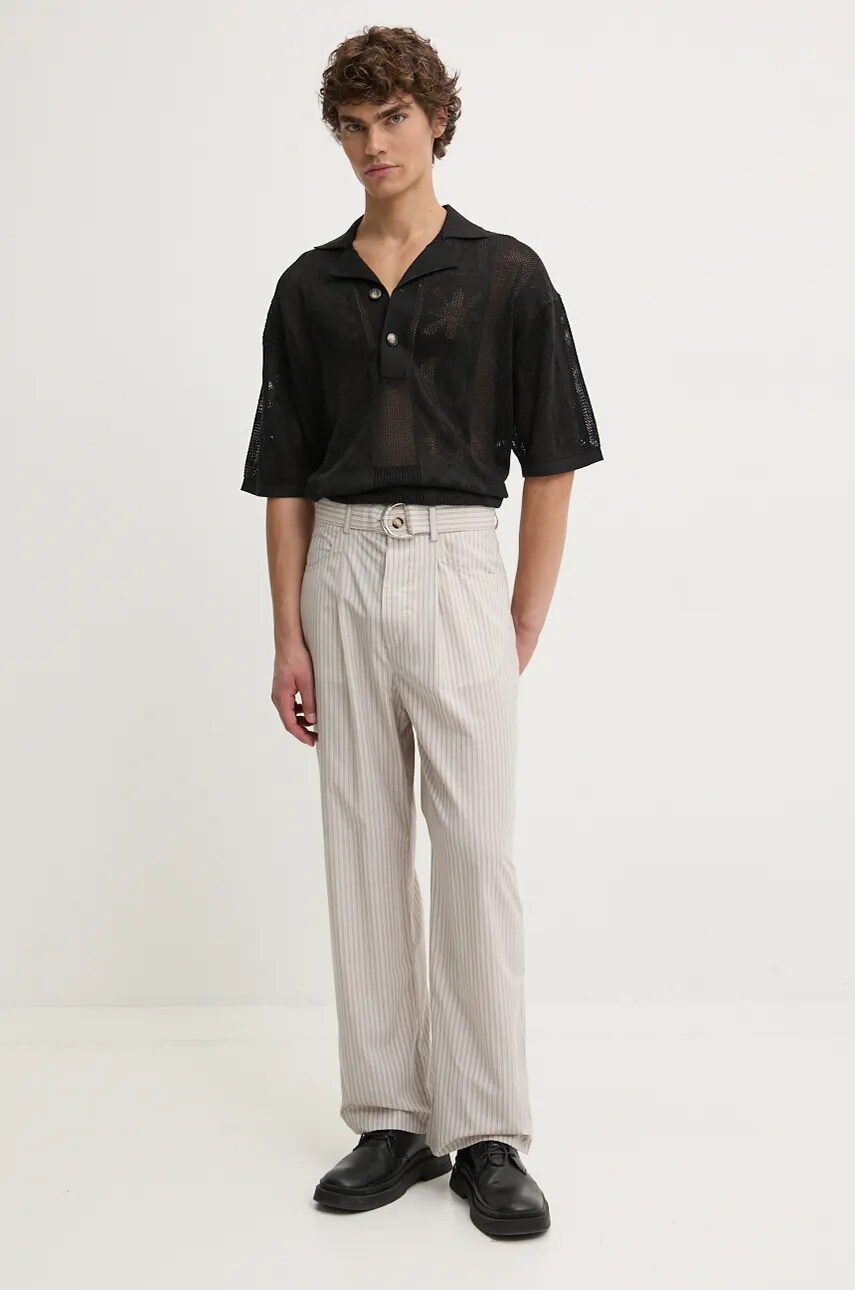 Штани Nanushka FERRE чоловічі колір бежевий фасон chinos NM24PFPA01775