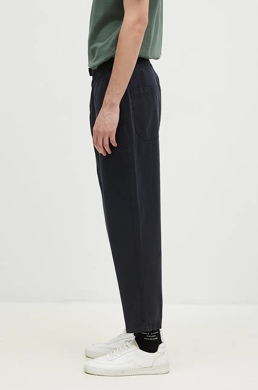 Бавовняні штани Barbour Grindle Relaxed Canvas Trouser колір синій прямі MTR0721