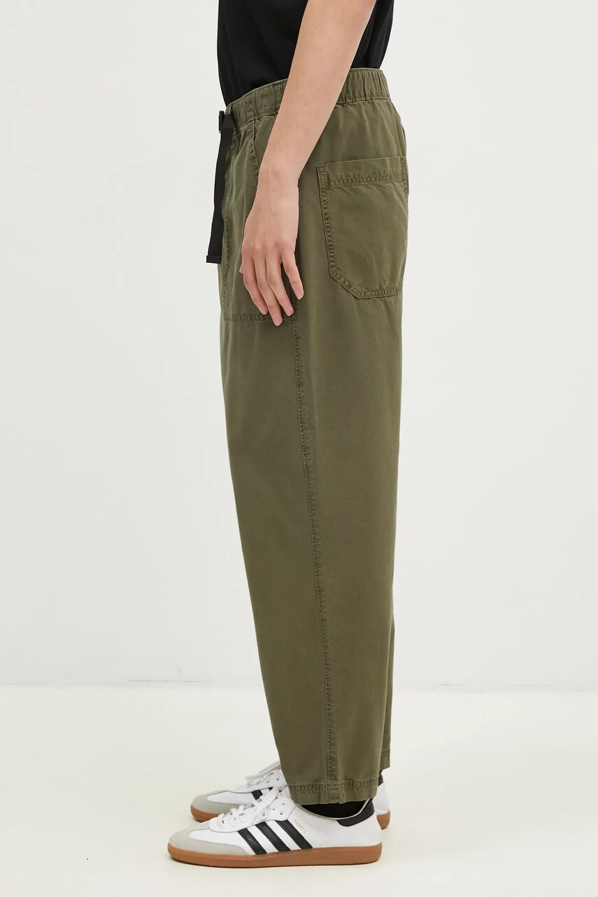 Бавовняні штани Barbour Grindle Relaxed Canvas Trouser колір зелений прямі MTR0721