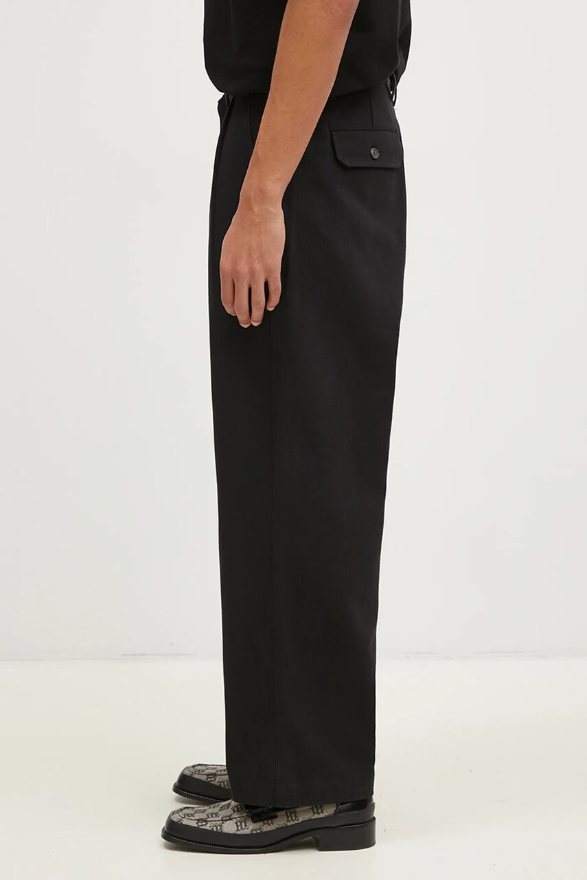 Бавовняні штани Butter Goods Pleated Trousers колір чорний фасон chinos BG243717