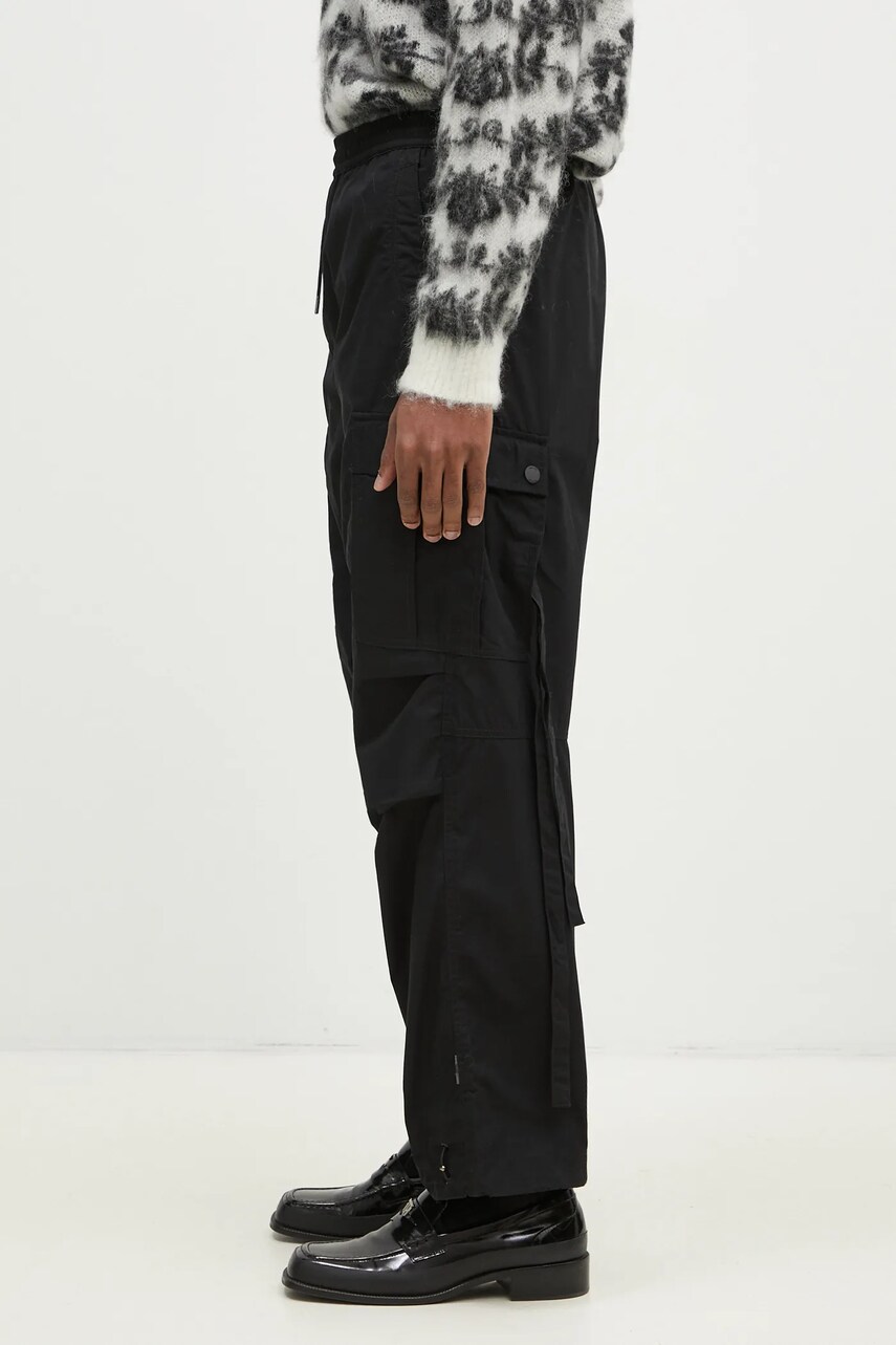 Бавовняні штани Maharishi Asym Cargo Track Pants колір чорний прямі 5307.BLACK