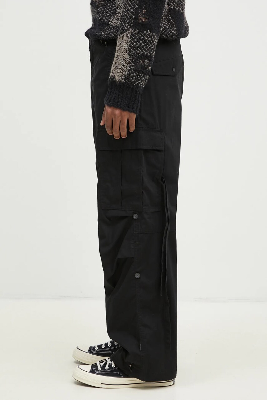 Бавовняні штани Maharishi Original Cargo Snopants Loose колір чорний прямі 5300.BLACK