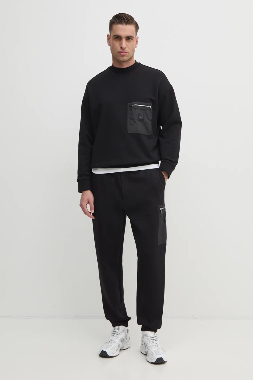 Спортивні штани Armani Exchange чоловічі колір чорний однотонні XM000084 AF10818