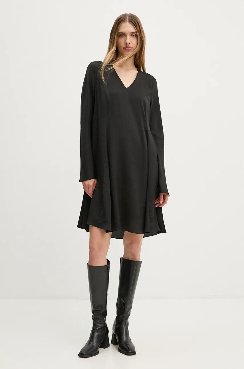 Сукня Bruuns Bazaar AcaciaBBFrais dress колір чорний mini розкльошена BBW4034