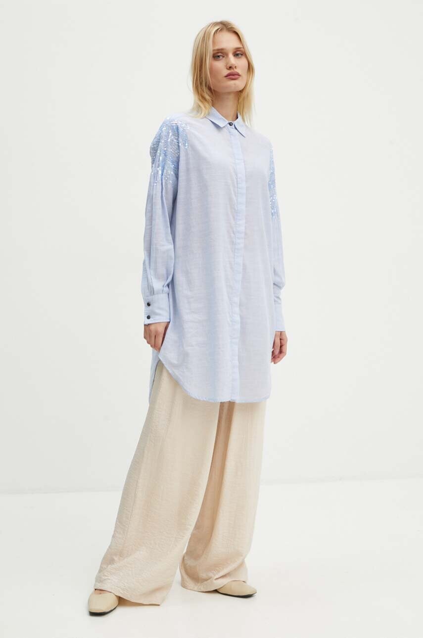 Бавовняна сукня Bruuns Bazaar ArgeratumBBArdes shirt mini oversize BBW4095