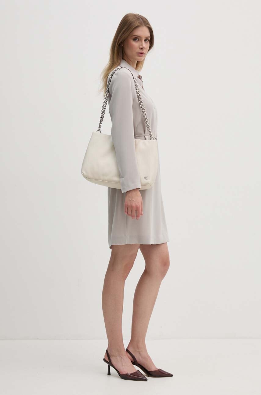 Сукня Calvin Klein колір бежевий mini розкльошена K20K207152