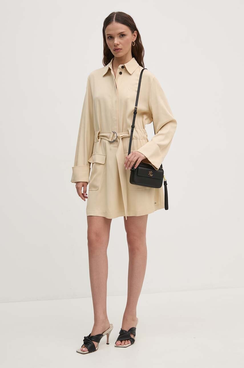 Сукня Tommy Hilfiger колір бежевий mini розкльошена WW0WW42308