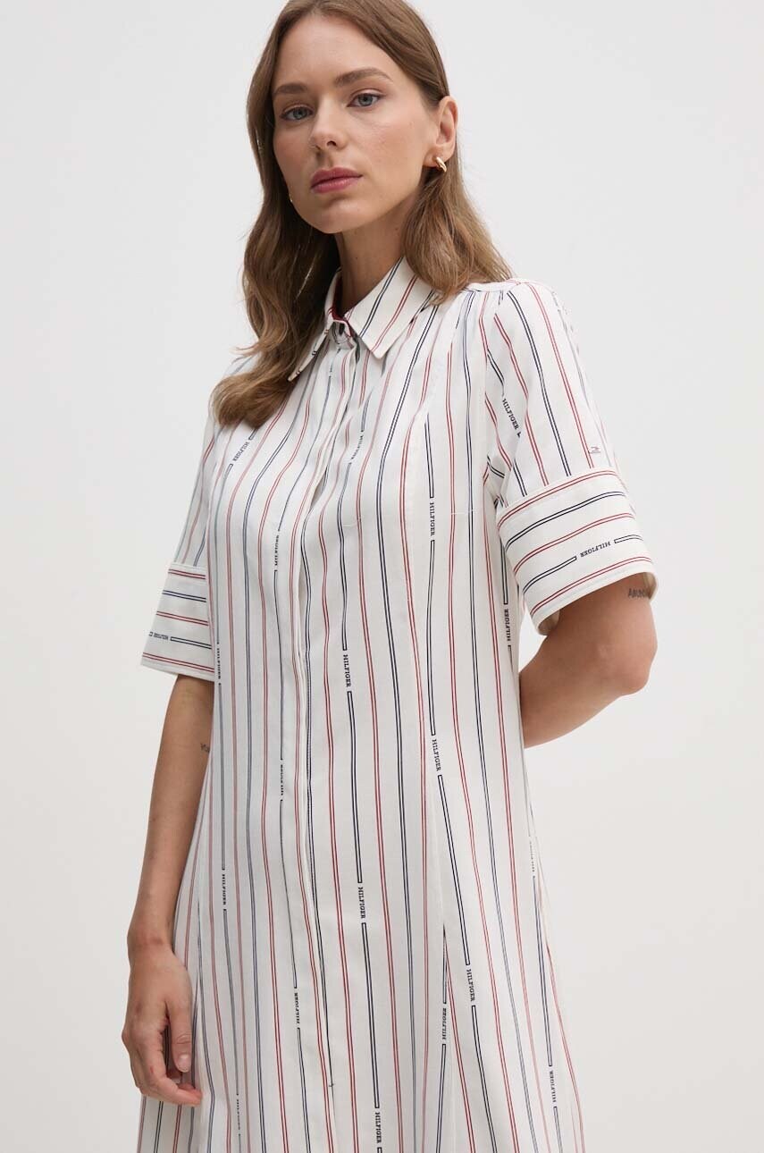 Сукня Tommy Hilfiger колір бежевий midi розкльошена WW0WW42317