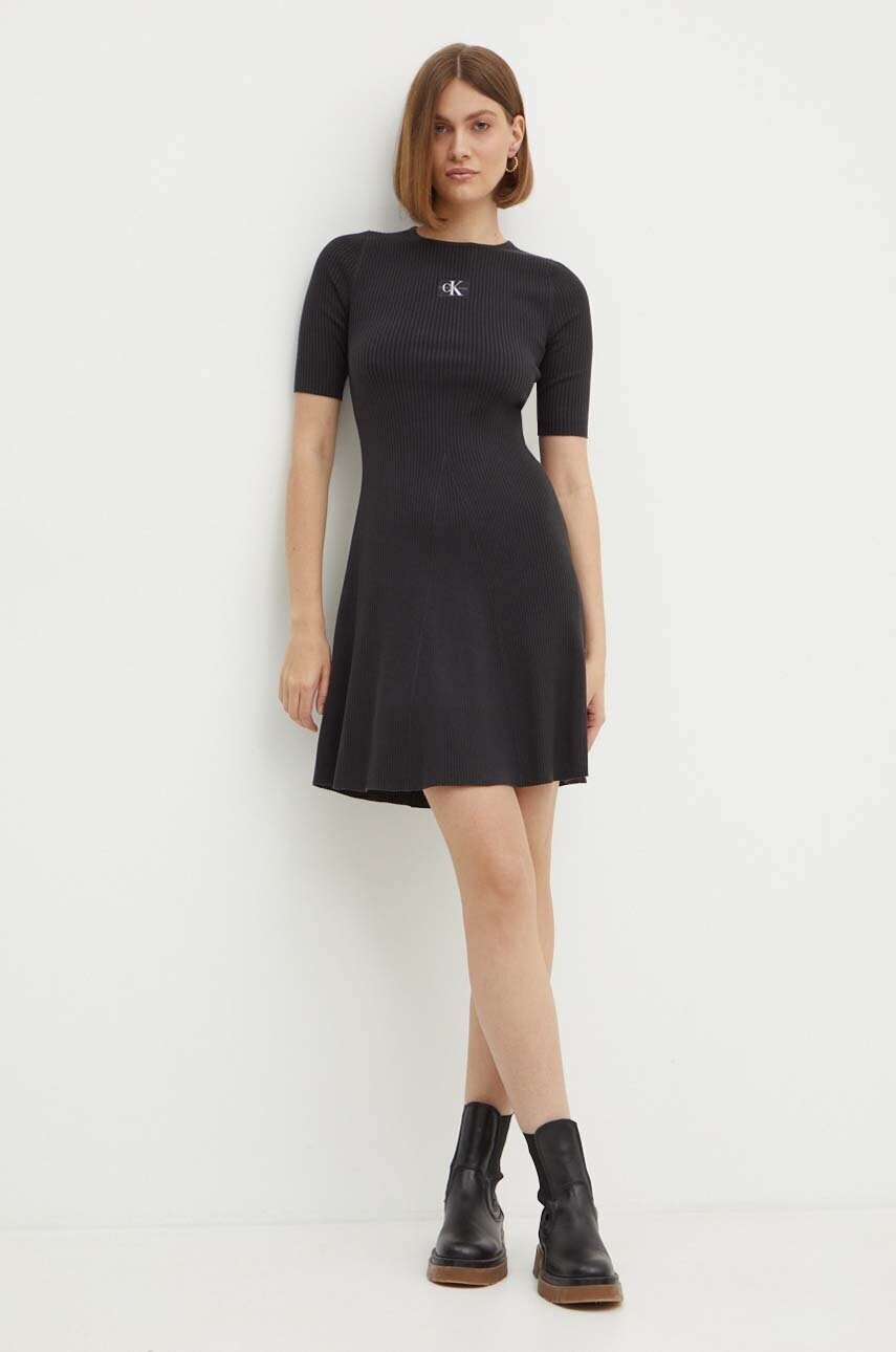 Сукня Calvin Klein Jeans колір чорний mini розкльошена J20J223519