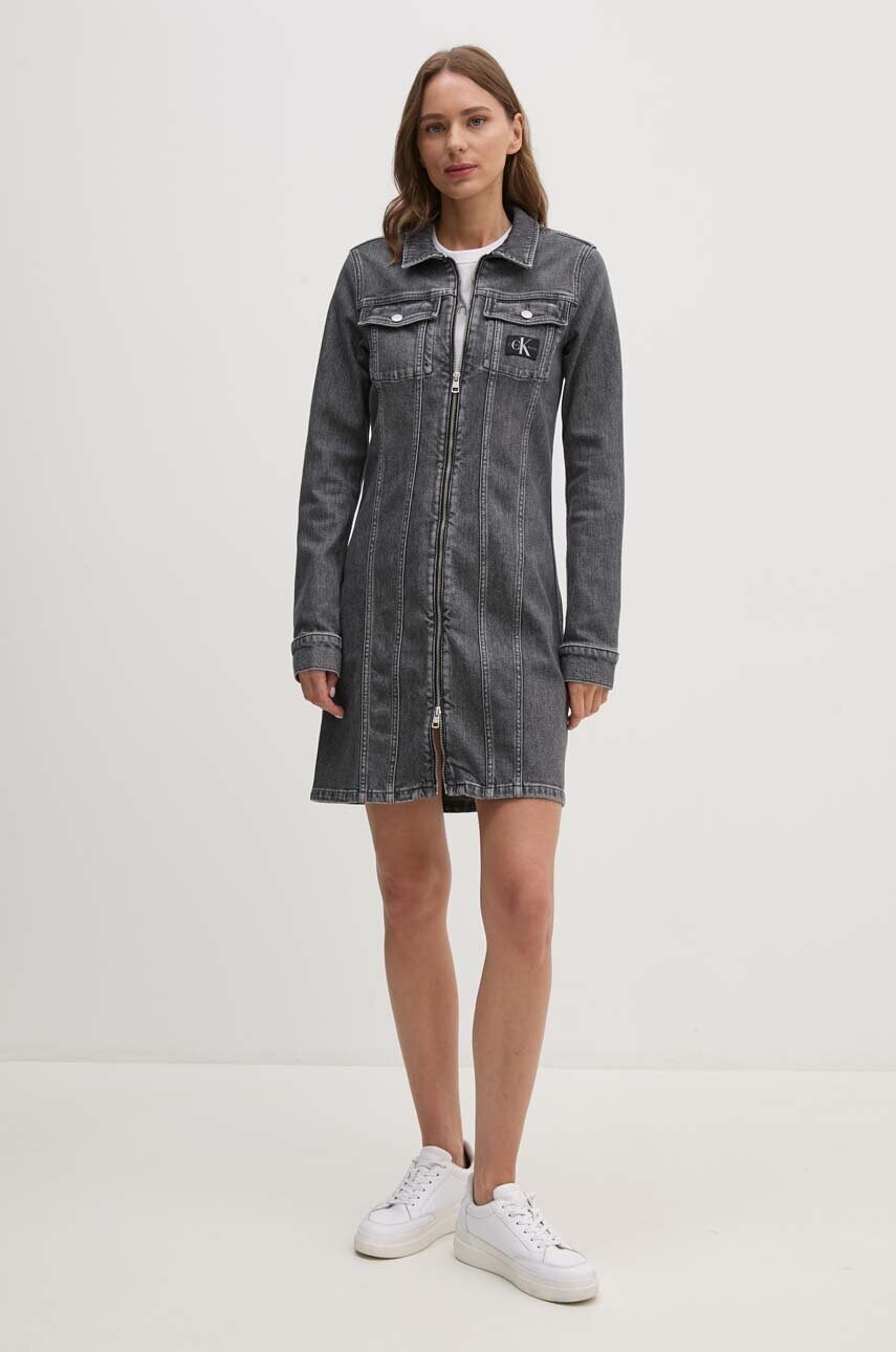 Джинсова сукня Calvin Klein Jeans колір сірий mini пряма J20J223667