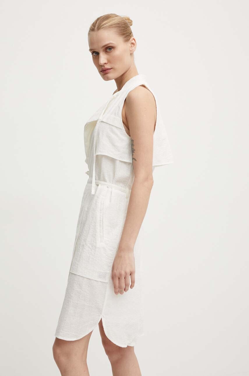 Бавовняна сукня G-Star Raw колір бежевий mini пряма D24621-D591