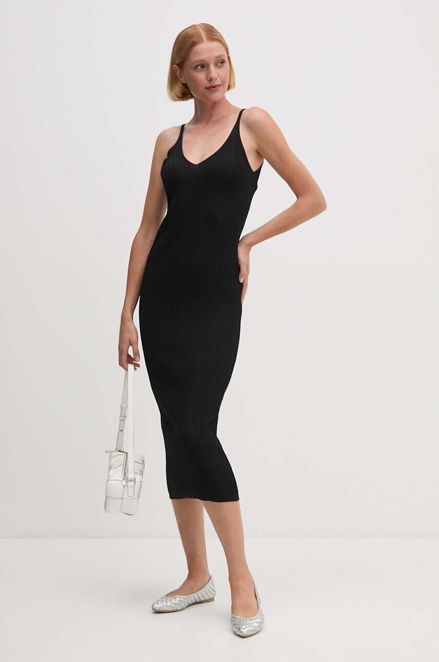 Сукня Dkny колір чорний midi облягаюча D2E4A125