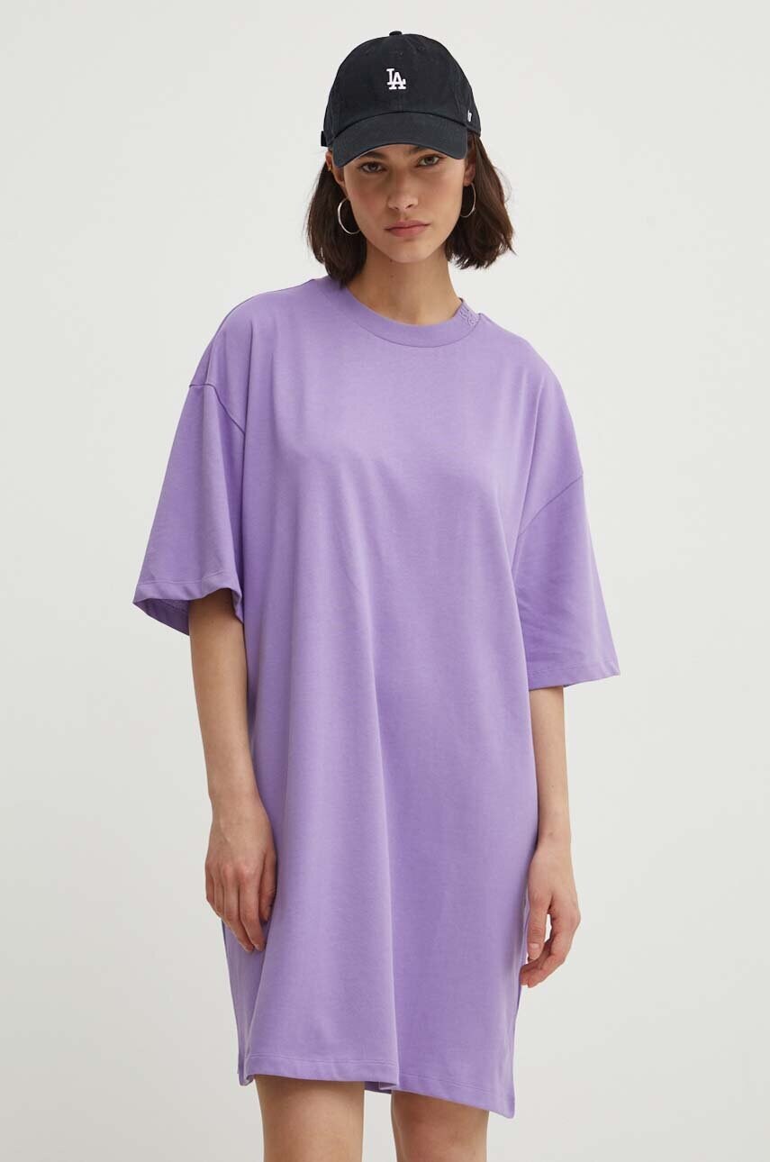 Бавовняна сукня HUGO колір фіолетовий mini oversize 50521254