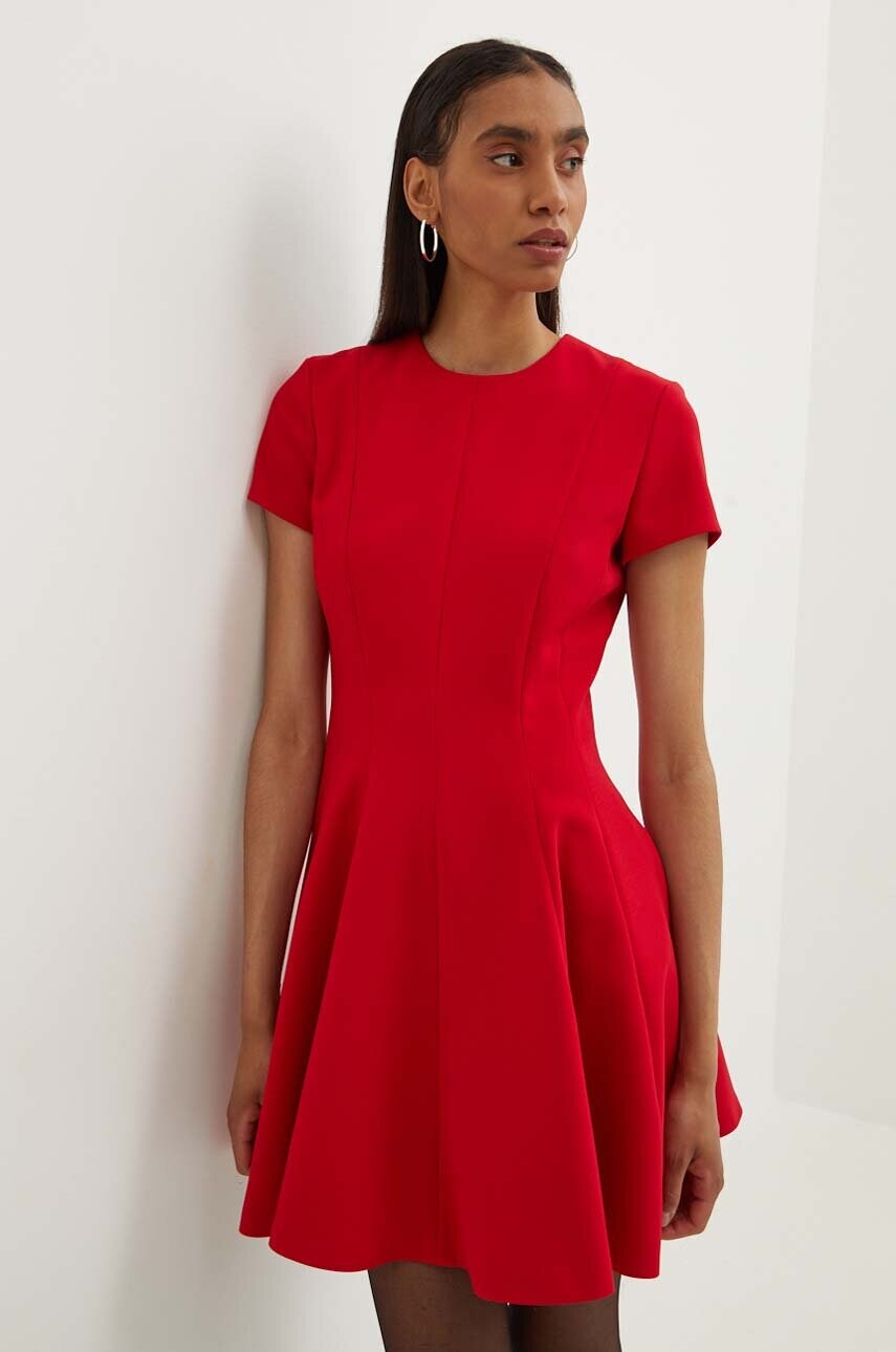 Сукня MSGM колір червоний mini розкльошена 3741MDA04.247621