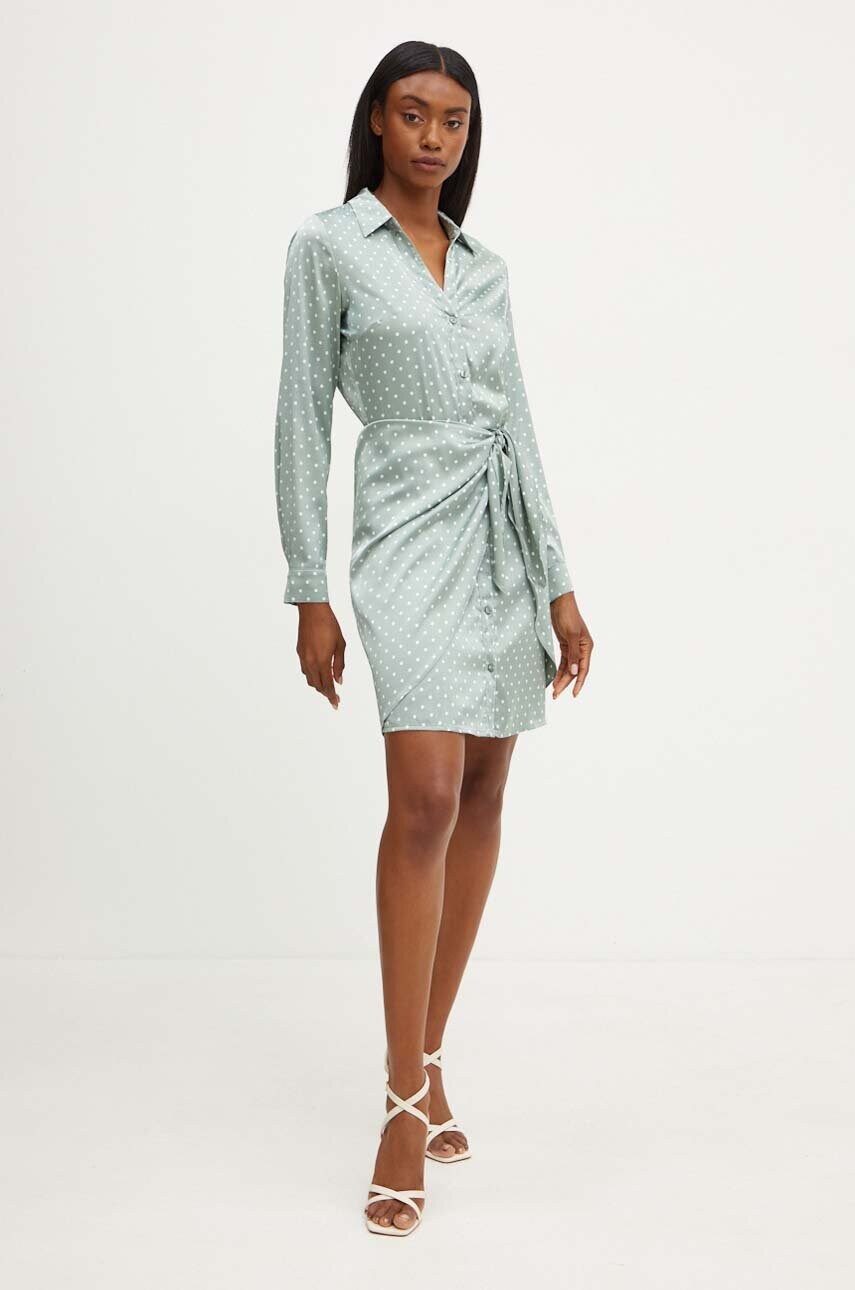 Сукня Guess ALYA колір зелений mini розкльошена W4YK35 WF1T2