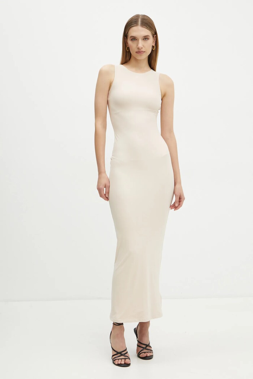 Сукня Guess KIM колір коричневий maxi облягаюча W4YK0J KCDE0