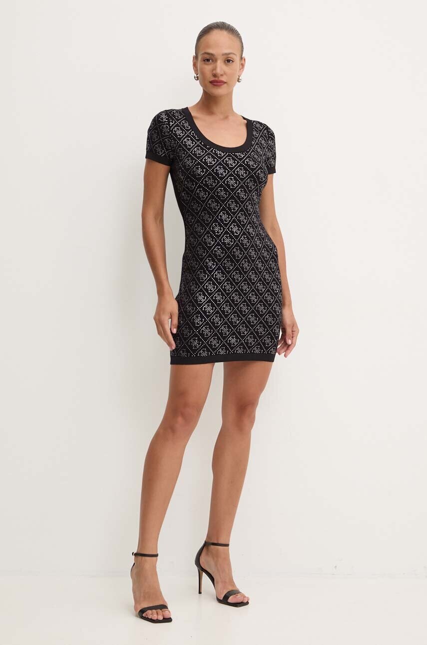 Сукня Guess колір чорний mini облягаюча W4YK28 Z3FN0