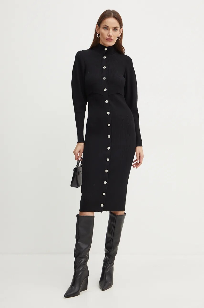 Сукня Pinko колір чорний midi облягаюча 104019 A15S