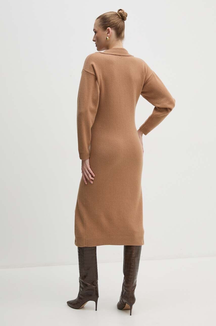 Вовняна сукня Pinko колір бежевий maxi oversize 104064 A1CH